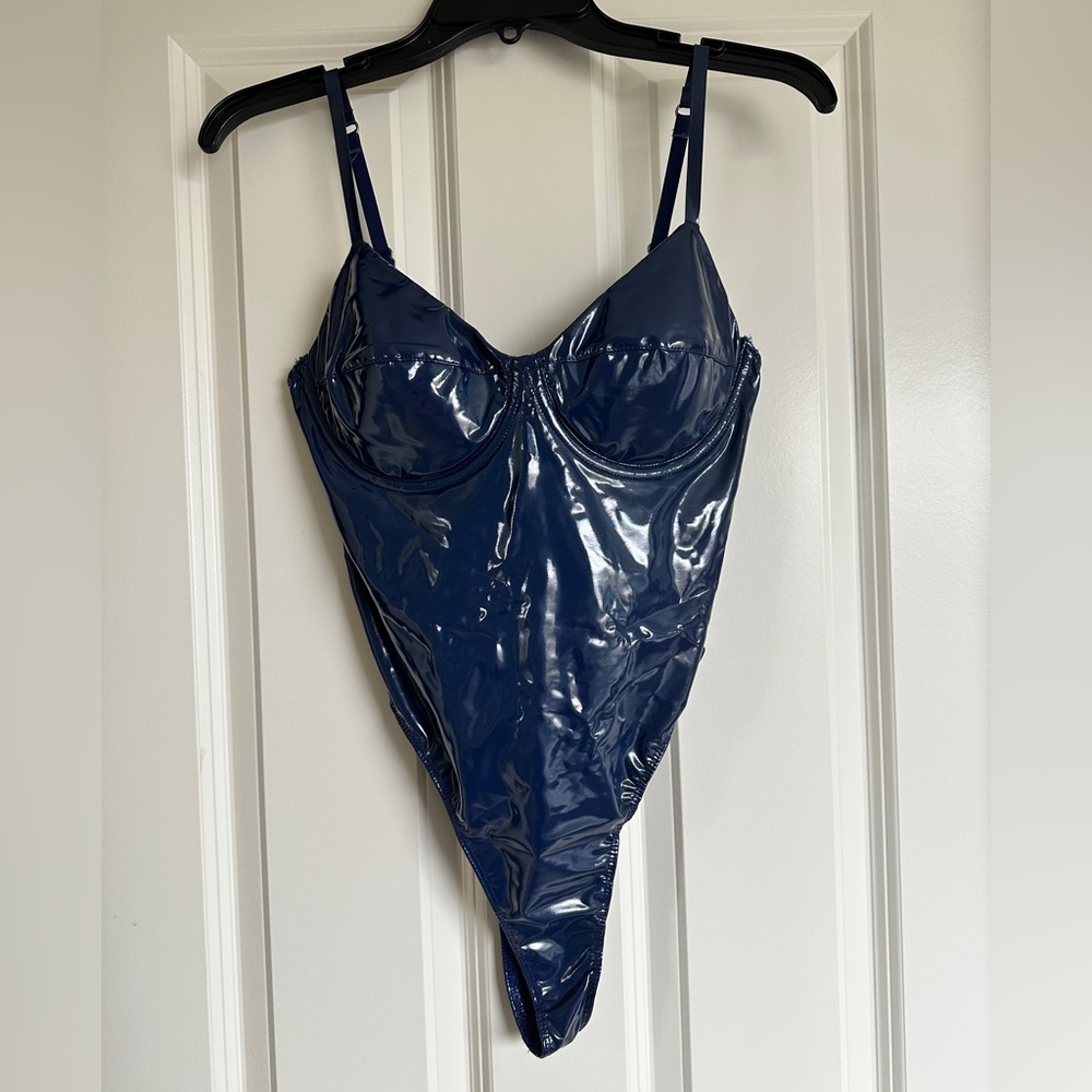 NWOT Beyoncé's Ivy Park | Adidas Collection Navy Patent Tank Bodysuit Size S